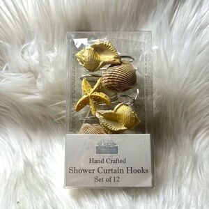 NEW Coastal Beach Decor, Shower Curtain Seashell Hooks, set of 12